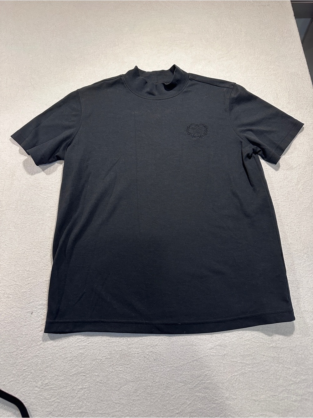 Blair Black Short-Sleeve Mock-Neck Tee